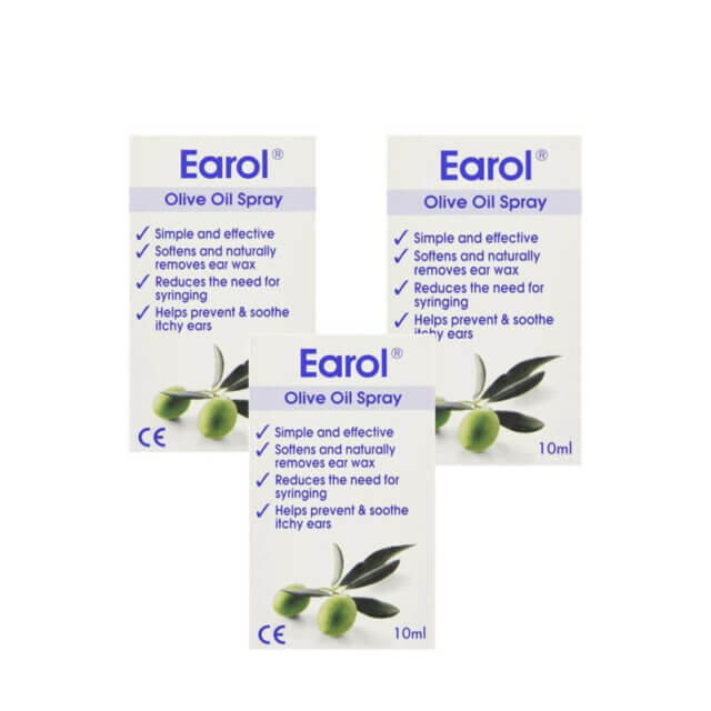 3 X Earol Olive Oil Spray 10ml Caplet Pharmacy