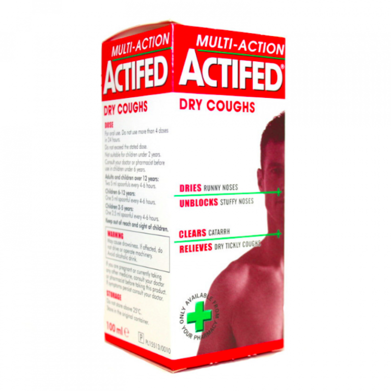 Actifed Multi Action Dry Coughs 100ml Caplet Pharmacy