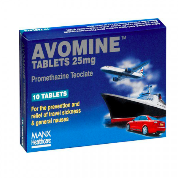 Avomine Tablets 25mg 10 Tablets Caplet Pharmacy