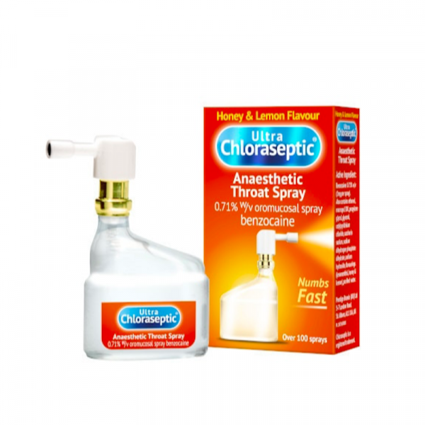 Ultra Chloraseptic Anaesthetic Throat Spray Honey & Lemon 15ml Caplet