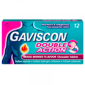 Gaviscon Double Action-Mixed-Berries-Flavoured-Chewable-12-Tablets