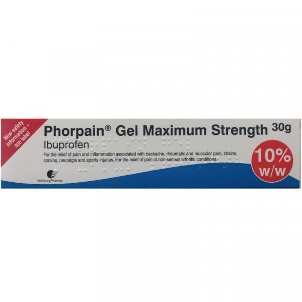 Ibuprofen 10% Gel Maximum strength- 30g - Caplet Pharmacy