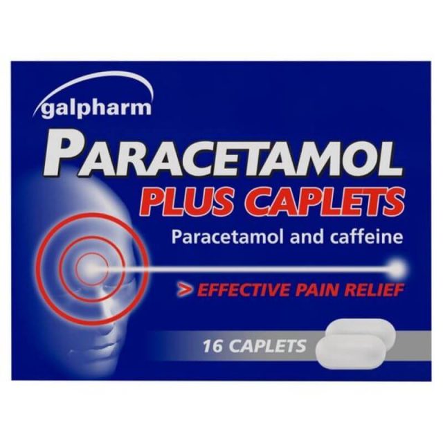 Paracetamol Plus 500mg with Caffeine 16 Tablets Caplet Pharmacy